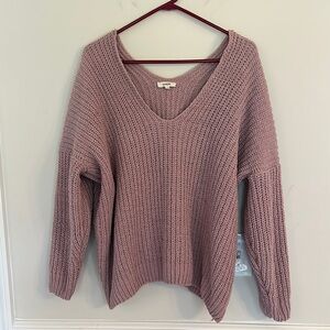 Twenty Ten Oversized Pink V-Neck Sweater women’s size large